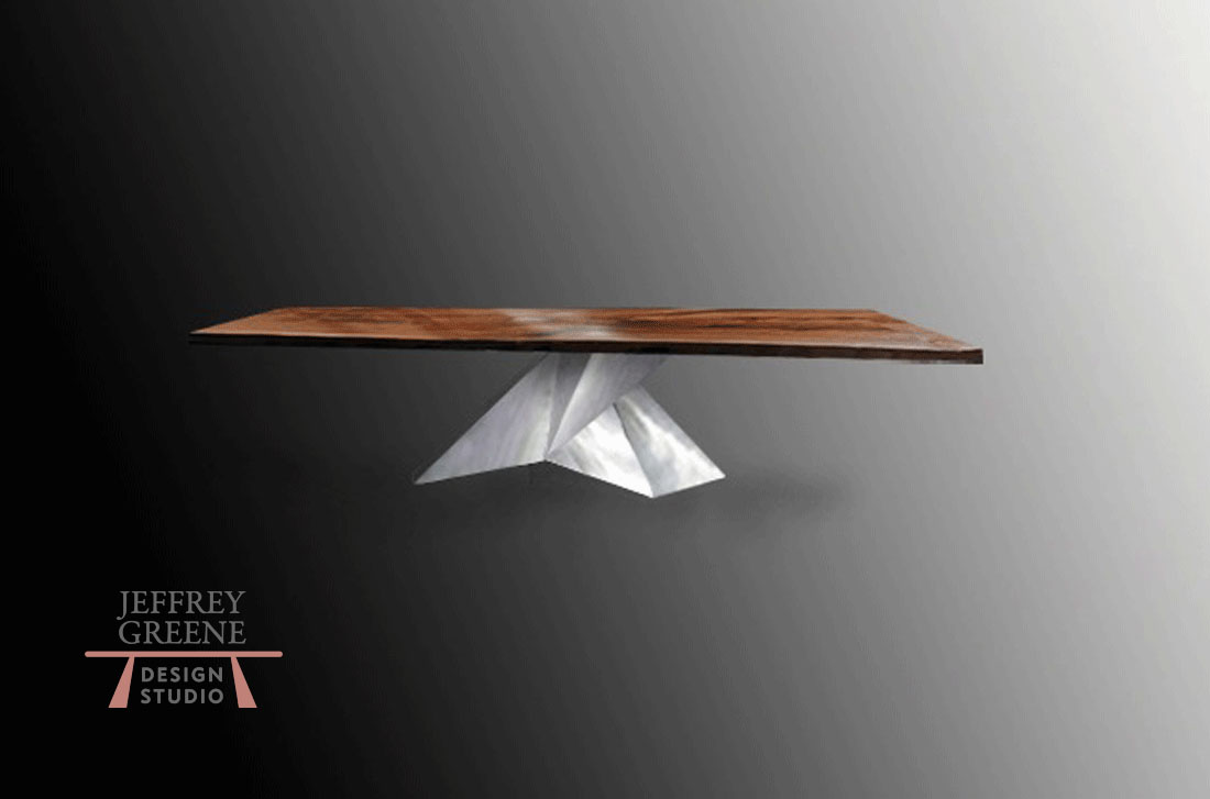 Alternate View Steel Crystal Live Edge Dining Conference Table Jeffrey Greene