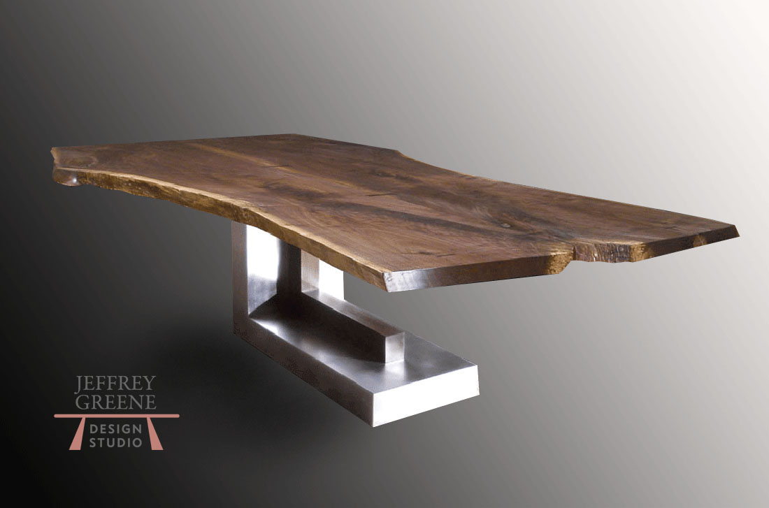 Silver Monolith Live Edge Dining Room Table