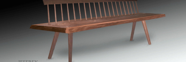 Live Edge Spindle Back Bench Series Jeffrey Greene