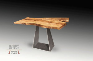 Folded Trapezoid Live Edge Standing Desk