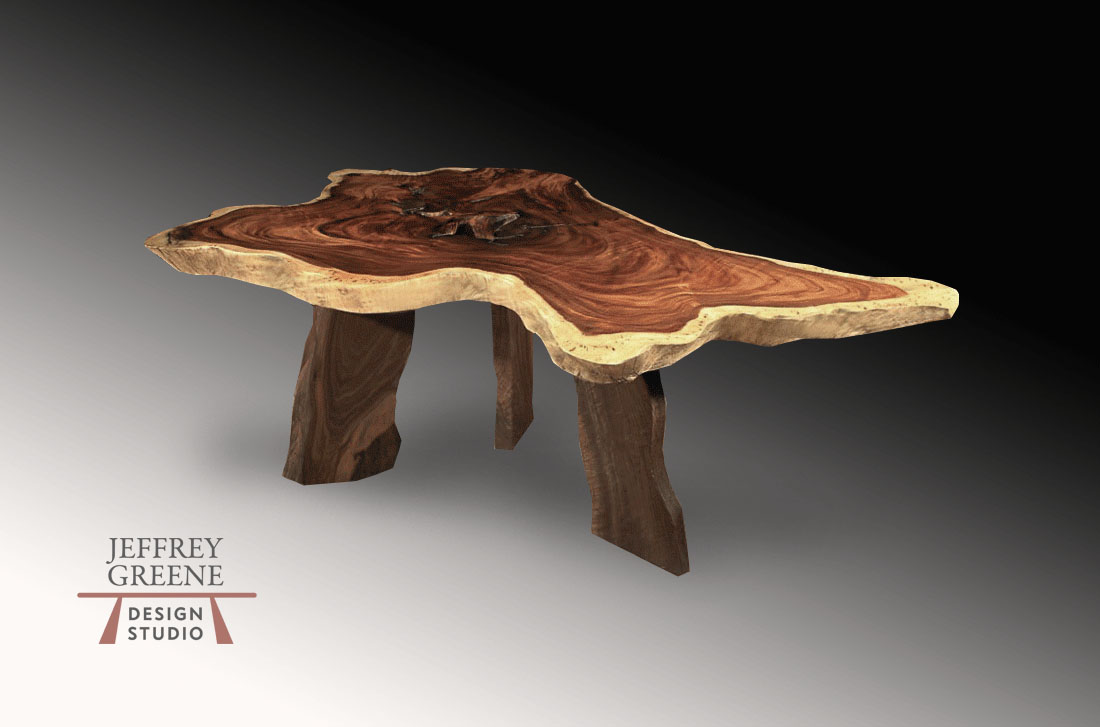 Live Edge Monkey Pod Wood Slab Board Leg Dining Table Jeffrey Greene Live Edge Single Hawaiian Monkey Pod Solid Wood Slab Dining Table With Natural Walnut Board