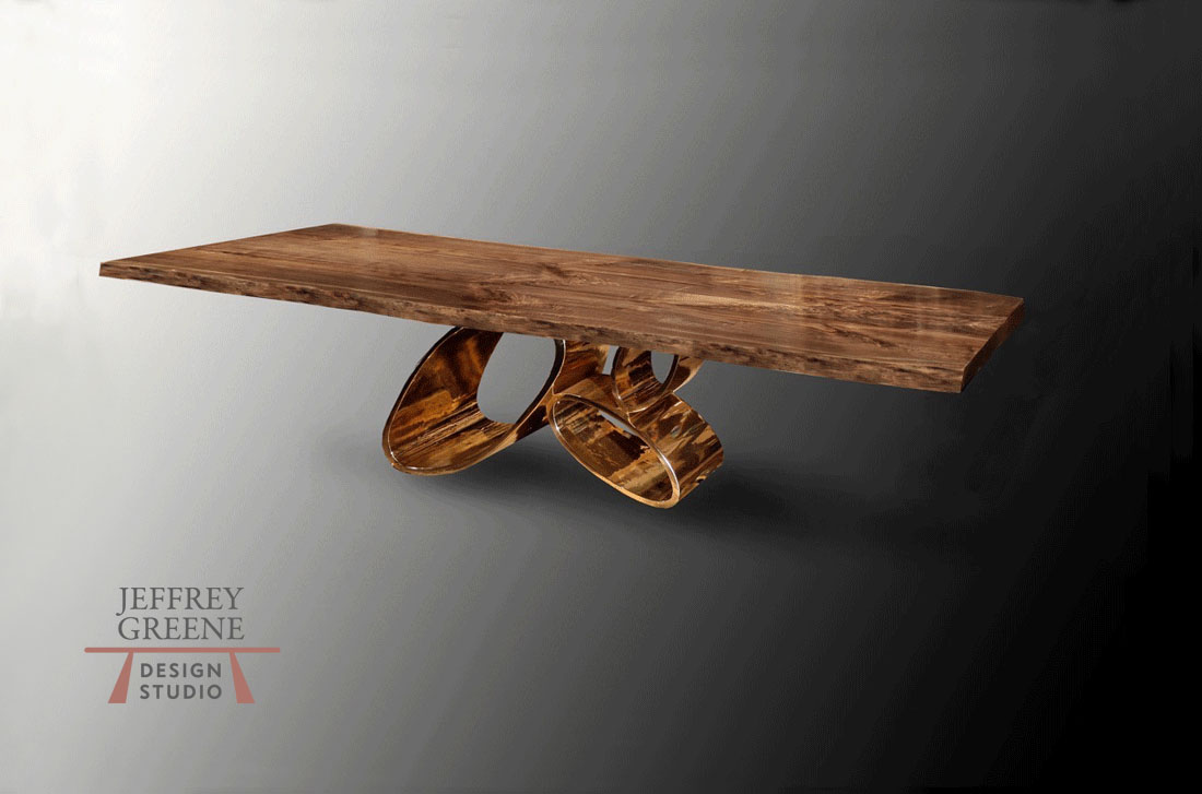 Diminishing Ellipse Live Edge Dining Table