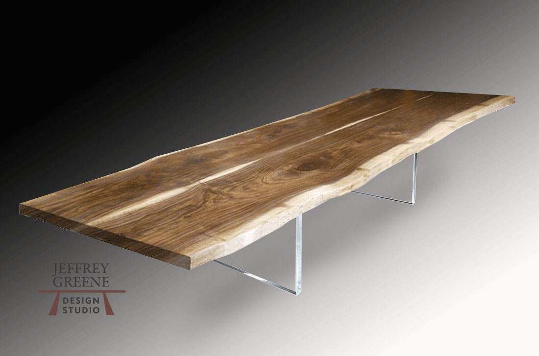Clear Plexiglass Live Edge Conference Table