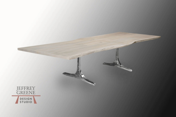 Live Edge Bleached Wood Slab Dining Table Jeffrey Greene