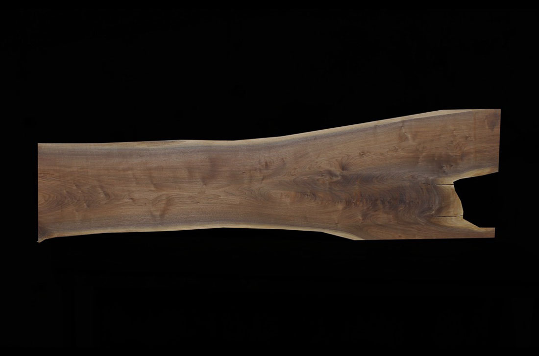 Live Edge Single Black Walnut Slab 8W203 8 feet 8 inches by Jeffrey Greene