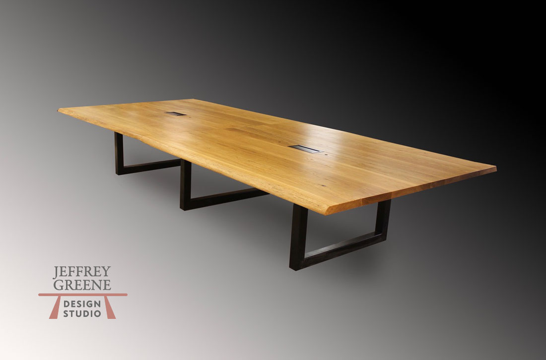 Live Edge Natural Oak Conference Table for Comcast