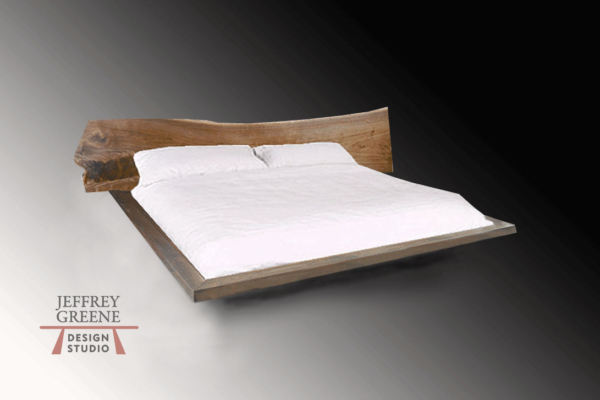 Wood slab shop platform bed