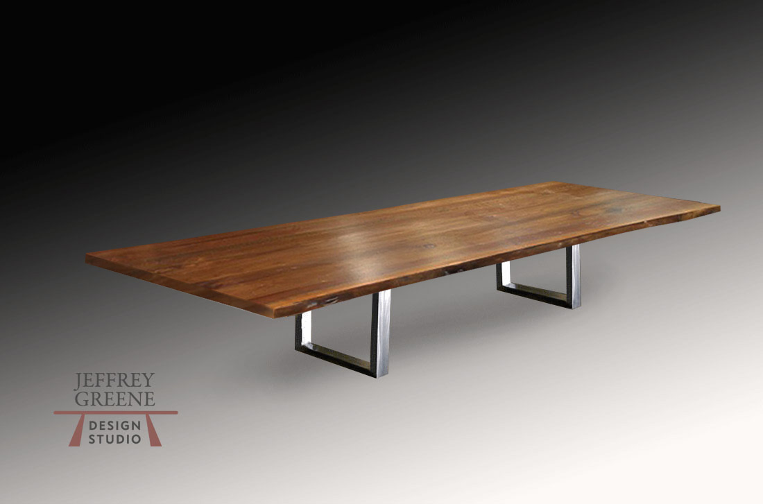 Divergence Series Brushed Steel Double Rectangle Base by Jeffrey Greene