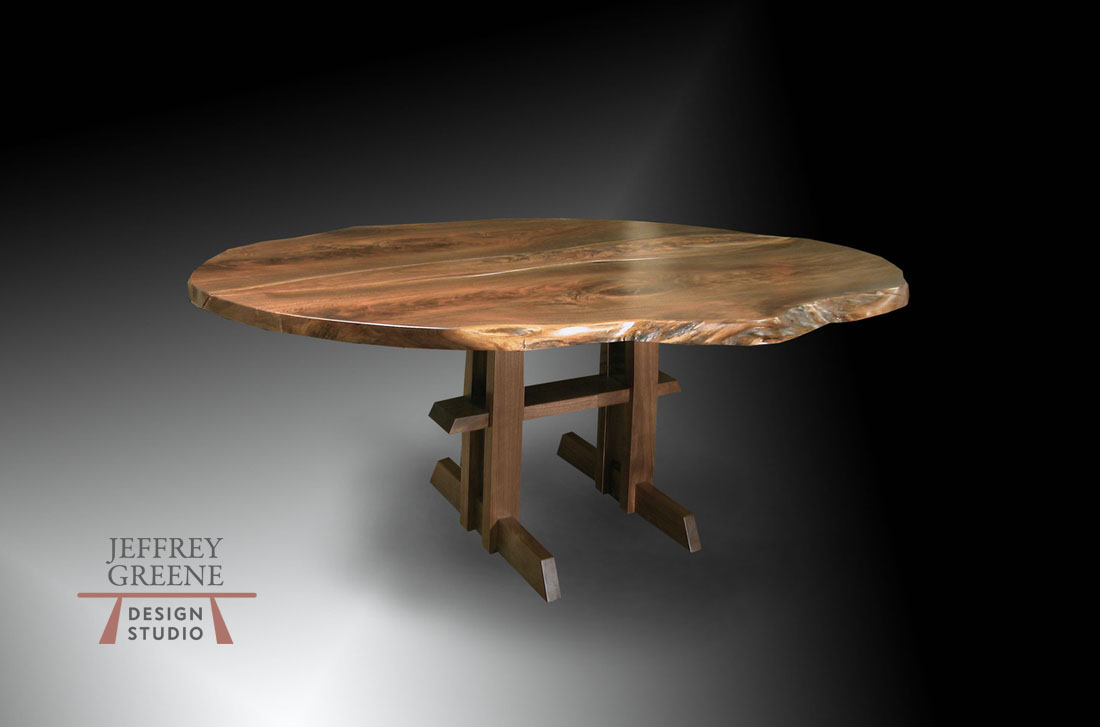Pedestal Chinese Puzzle Base Dining Table by Jeffrey Greene