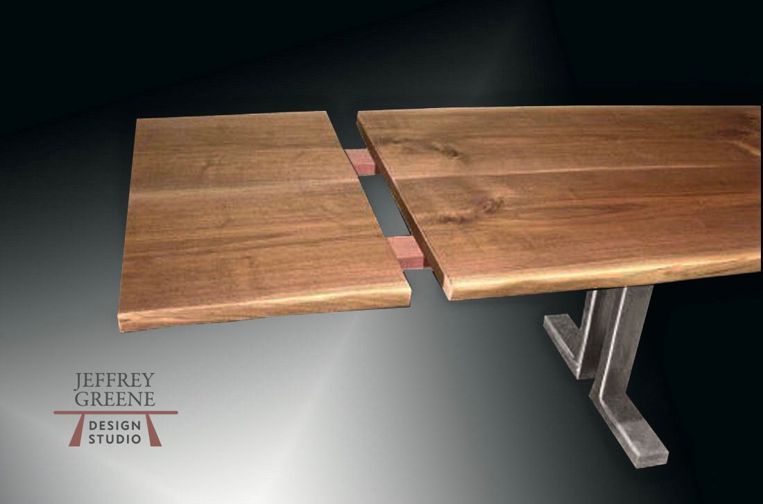 Alternate View Live Edge Black Walnut Dining Table with extension Leaves Jeffrey Greene