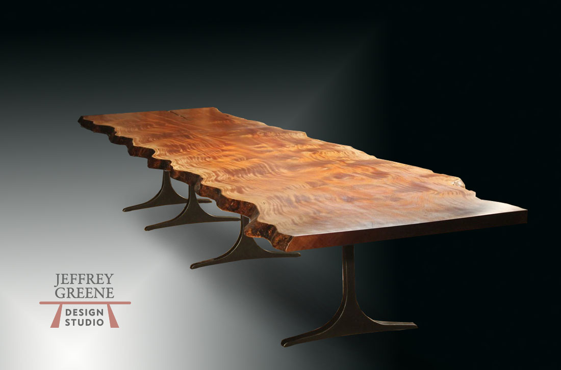 Sculpted T Base Main Dining Table and Game Table from Cut Off Jeffrey Greene