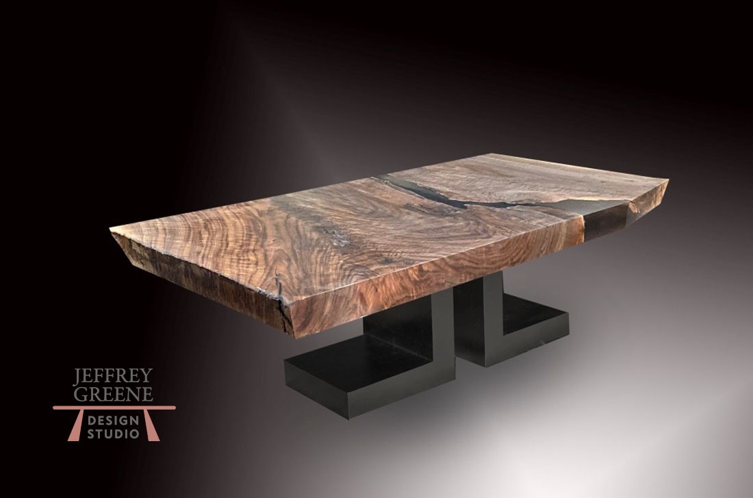 Solid Double L Live Edge River Coffee Table
