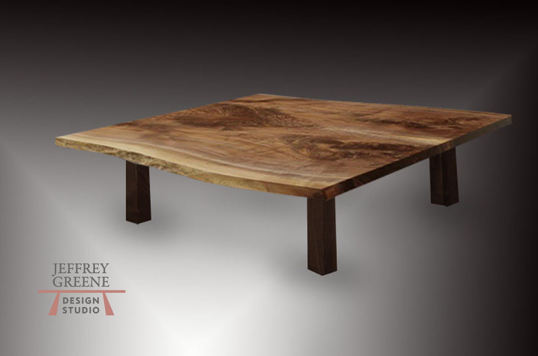 4 Square Leg Coffee Table in Darkened Walnut Jeffrey Greene