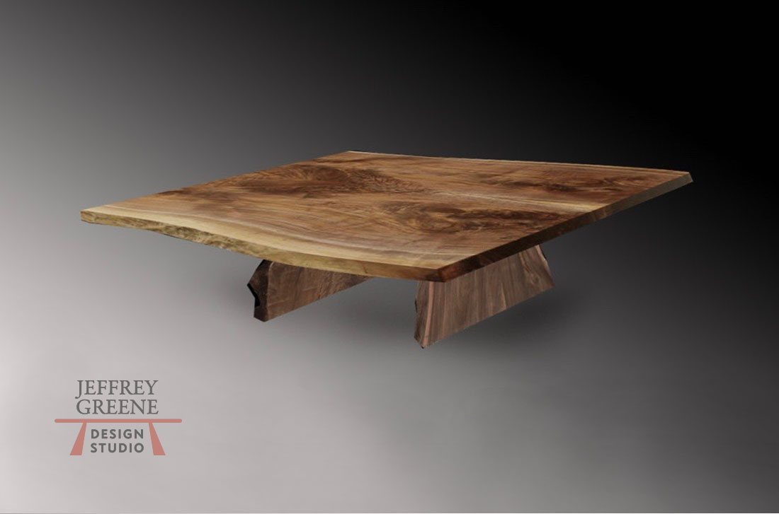 Natural Edge Board Leg Coffee Table Jeffrey Greene