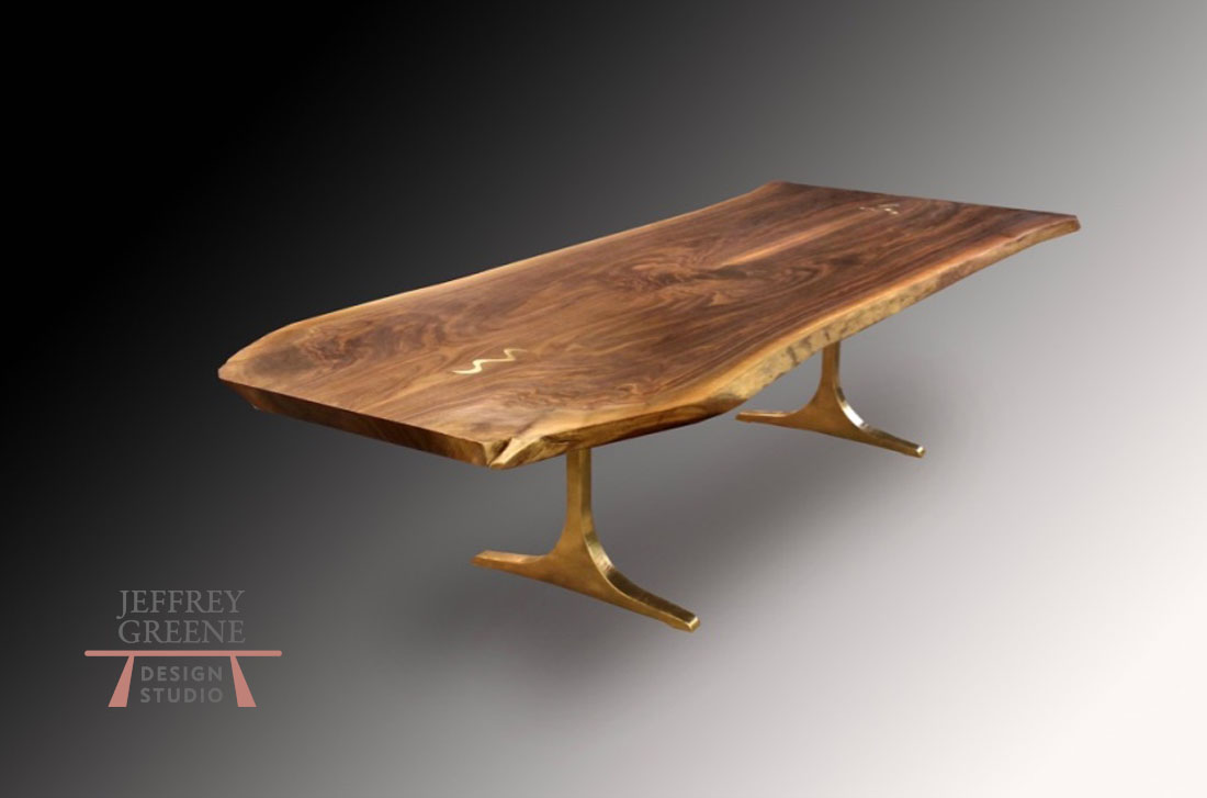 Swainton New Jersey Live Edge Dining Table and Coffee Table Jeffrey Greene
