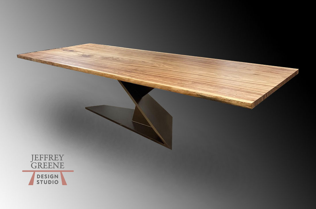 Twisted Trapezoid Live Edge Main Dining Table