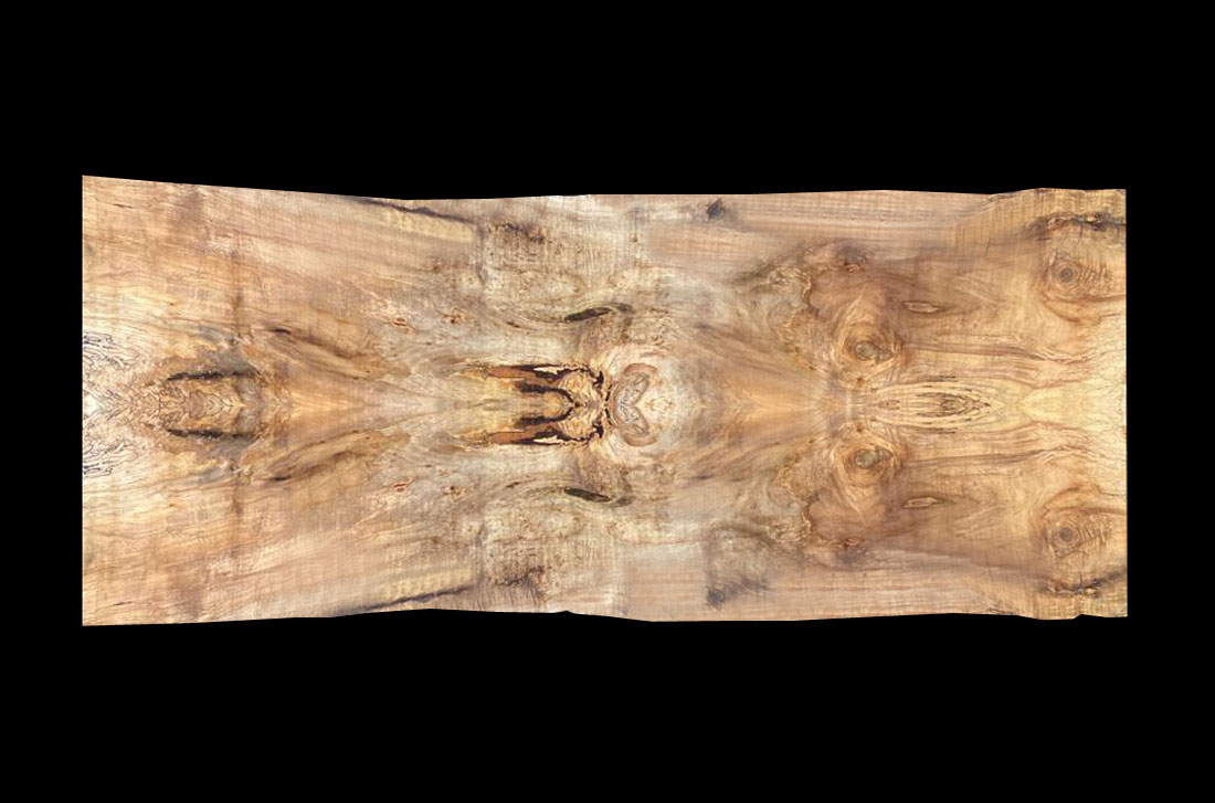 narrowed Live Edge Book Matched Spalted Maple Slab WV1549-12