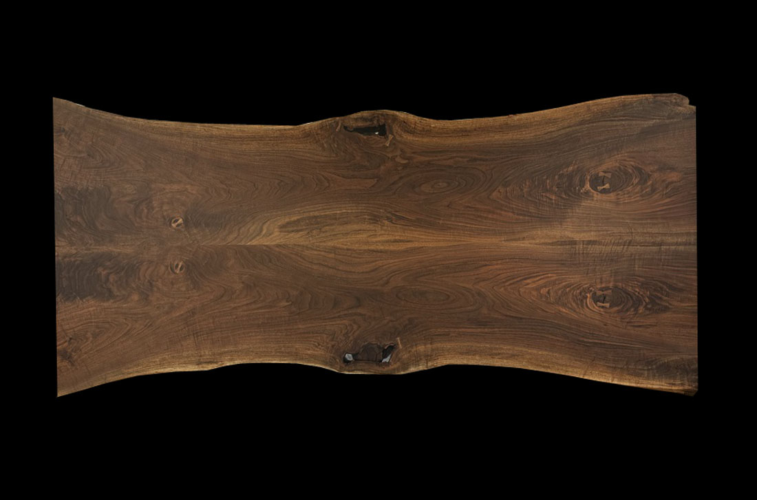 8' 8' Live Edge Book Matched Black Walnut Slab Jeffrey Greene